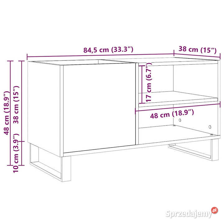 Szafka na płyty stare drewno 845x38x48 WM857244 Warszawa