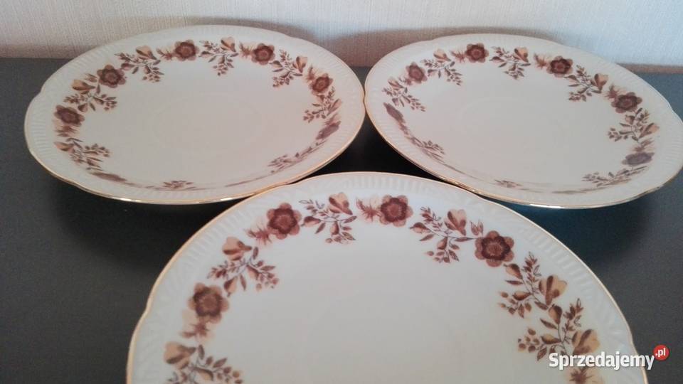 Spodki talerzyki stara porcelana Chodzież fason