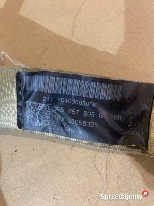 Pas bezpieczeństwa lewy tył 3C5857805G vw passat pasy bezpieczeństwa