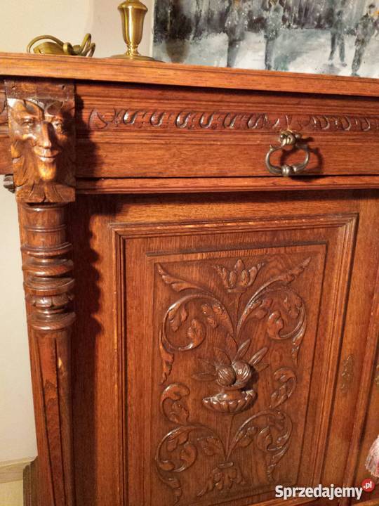 KOMODA DEBOWA RZEZBIONA ANTYK