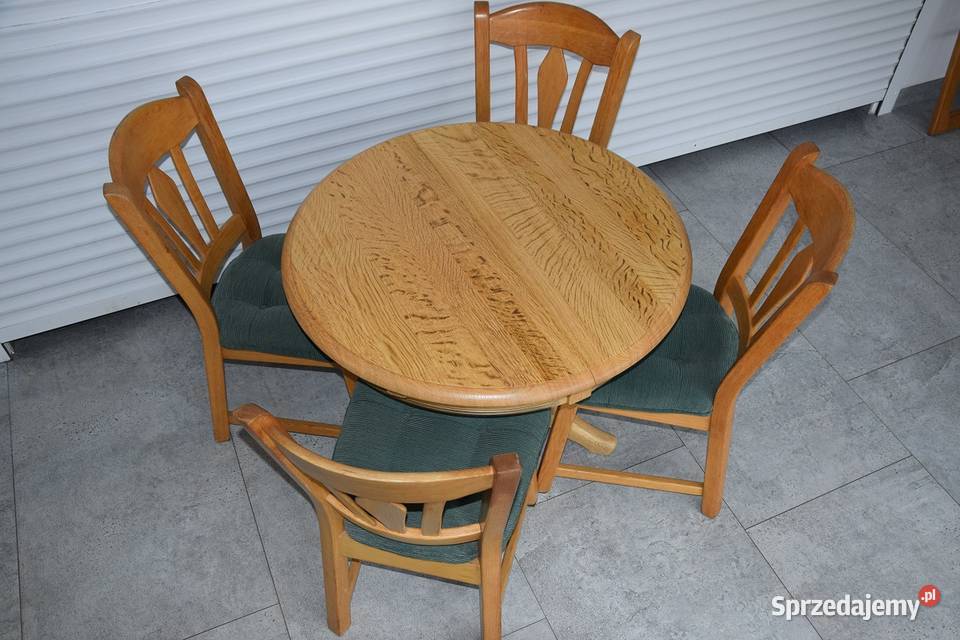 stół rozkładany i 4 krzesła komplet z drewna sprzedam