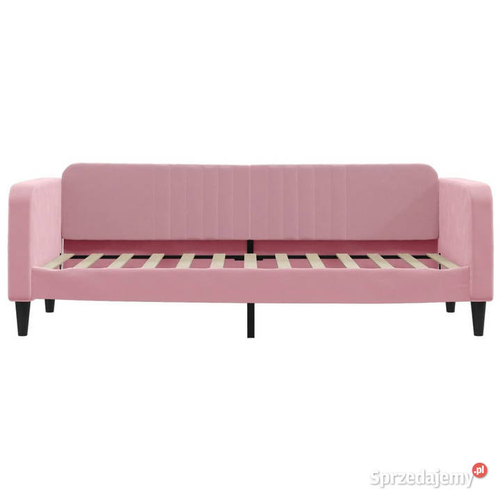 Sofa z materacem do spania różowa aksamit 80x200