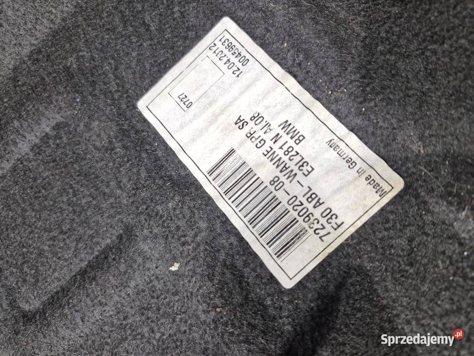 7239020 BMW F30 WANNA WYKŁADZINA WNĘKA sprzedam