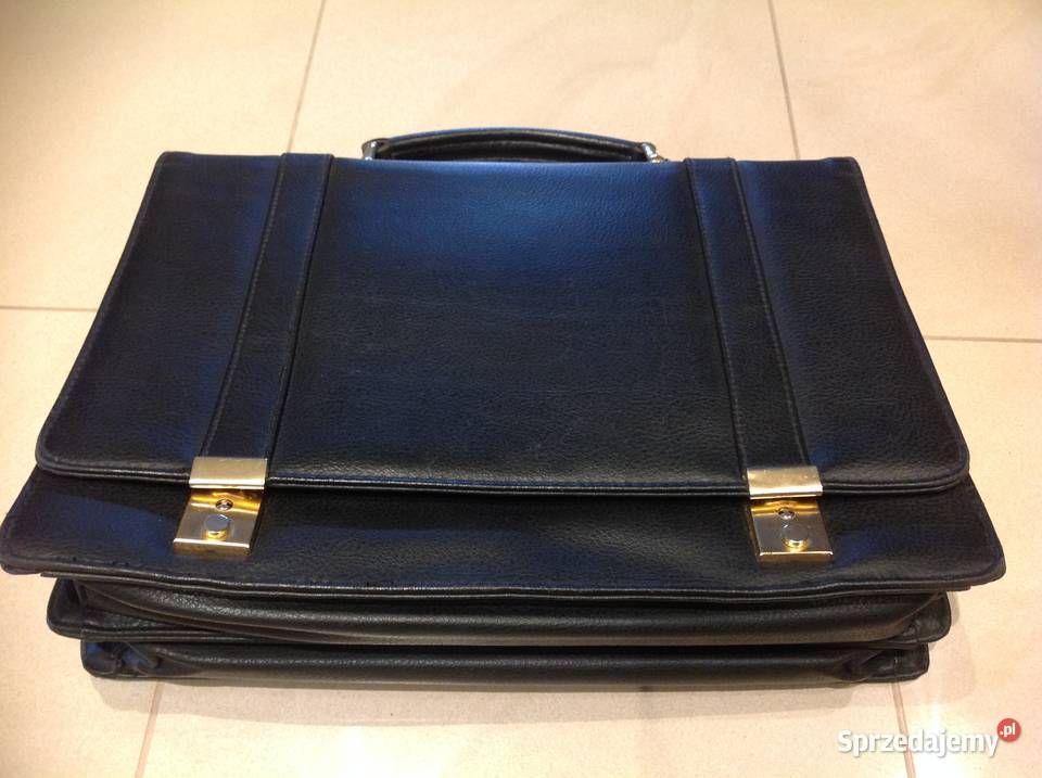 Teczka Aktówka Czarna lata 90 35cm Nowa Sól sprzedam