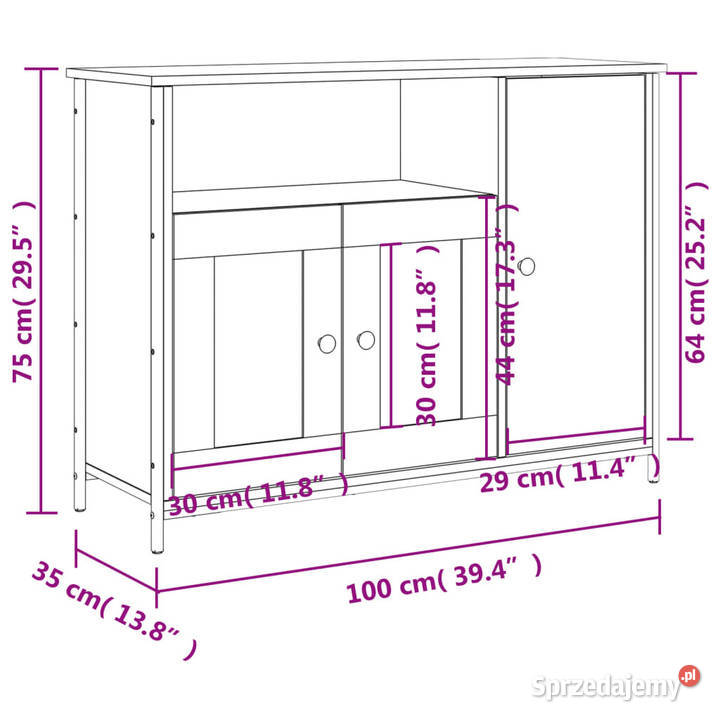 Szafka czarna 100x35x75 materiał drewnopochodny Pozostałe mazowieckie Warszawa