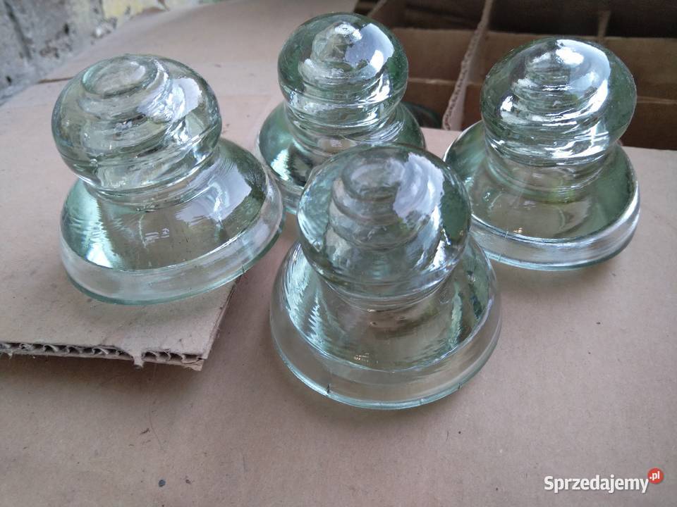 Izolatory Elektryczne Szklane Stare PRL Loft Płock