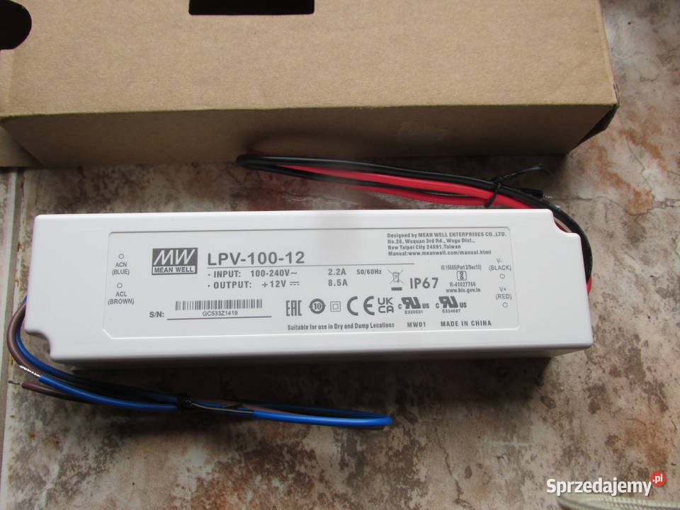Hermetyczny zasilacz MeanWell 100W 12V do Kraków