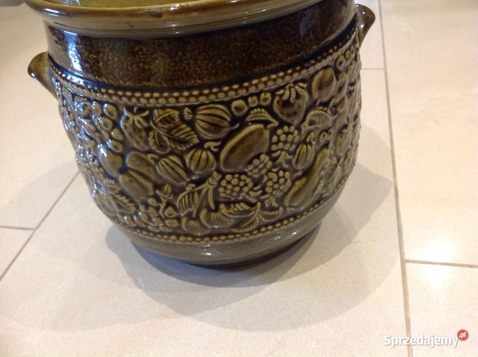 Garnek Ceramiczny Rumtopf z Pokrywką zielony Pozostałe Nowa Sól