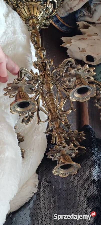 śWIECZNIK BAROKOWY 2 KILOGRAMY MOSIADZ FIGURA wielkopolskie Poznań