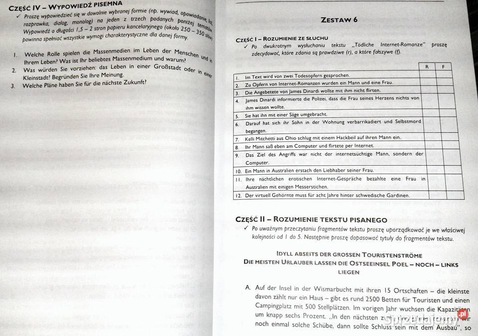 Język niemiecki Tematy maturalne Matura 2001 J Chełm