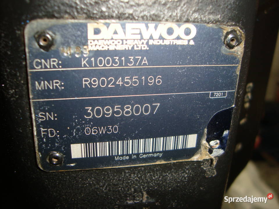 Doosan Daewoo Rexroth pompa K1003137A Poznań sprzedam