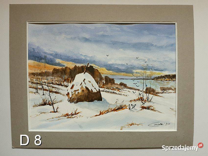 Akwarela Obraz Pejzaż Nowa Sól