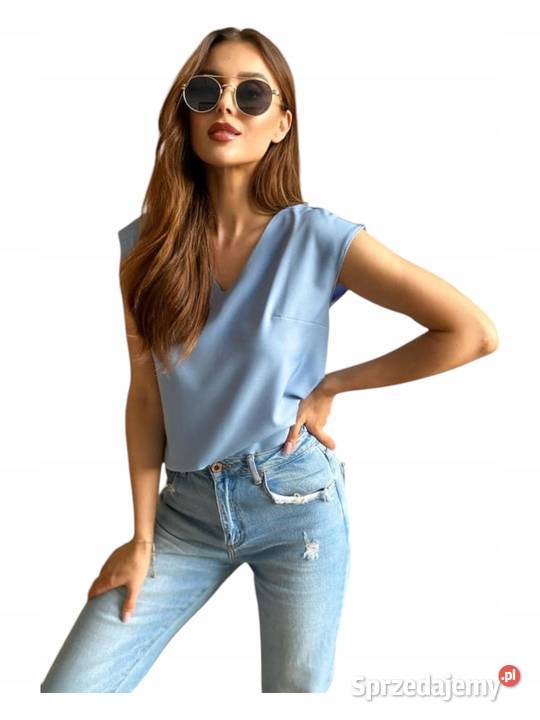 TOP ADIKA Bluzka prosty krój niebieska rozmiar niebieski Pątnów