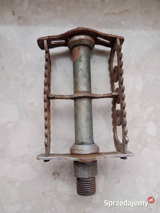 Pedały rowerowe metalowe vintage PRL antyki Miejsce Piastowe