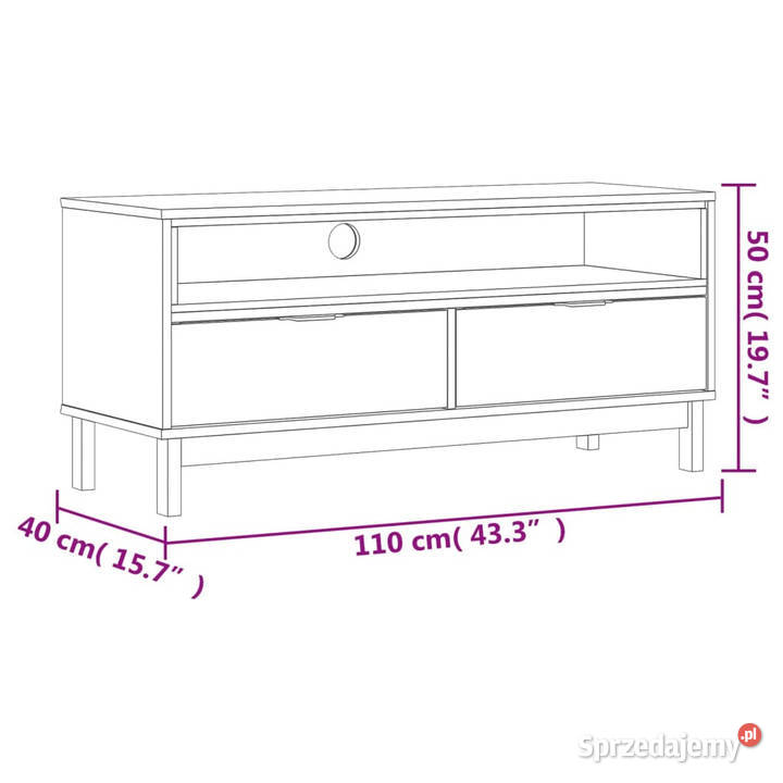 Szafka pod TV FLAM 110x40x50 lite drewno sosnowe Warszawa sprzedam