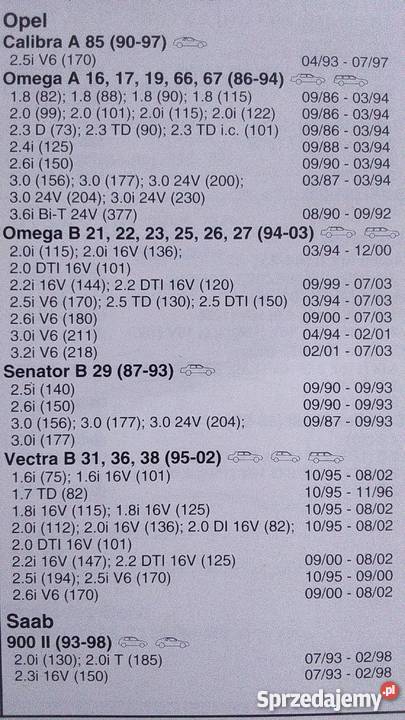 Klocki hamulcowe OPEL SAAB tył Ciechanów