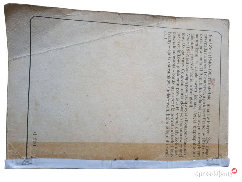 Emil Zola Nana wyd Państwowy Instytut Wydawniczy Kraków sprzedam