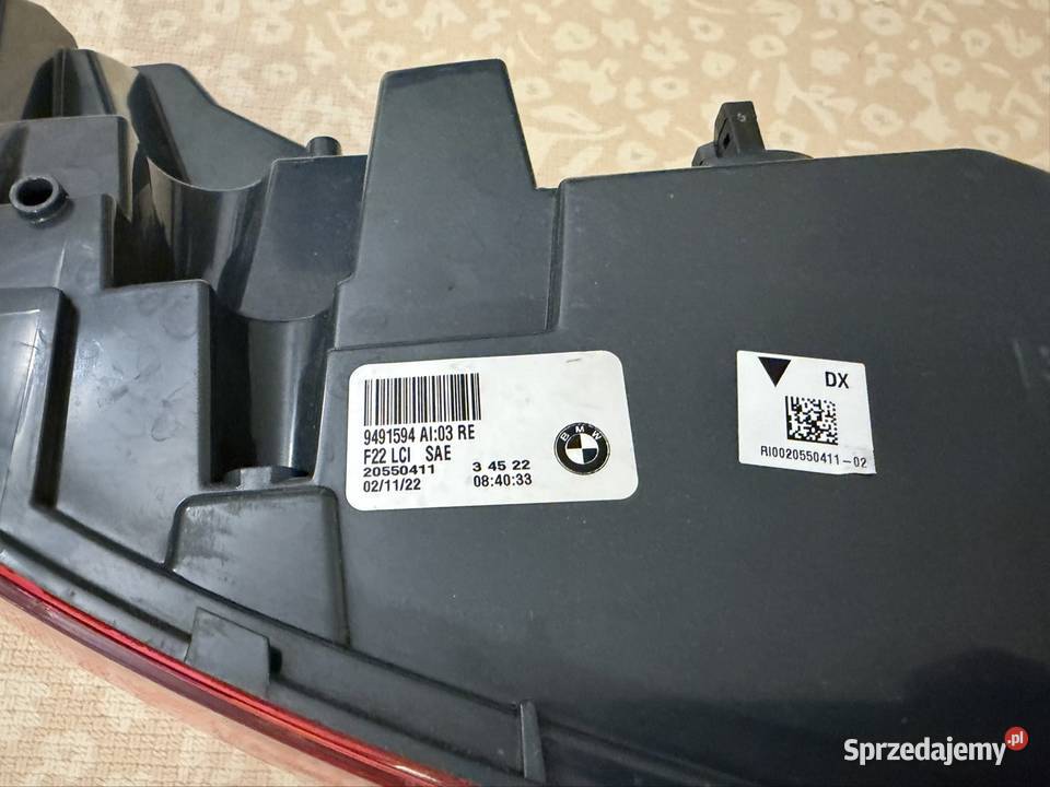 BMW F22 F23 F87 M2 lampa prawa tyl Lewa 9491594 Warszawa sprzedam