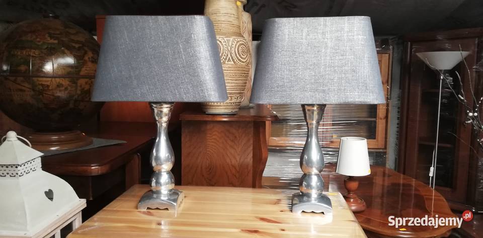 Lampka srebrna glamour nocna stołowa na biurko Garwolin