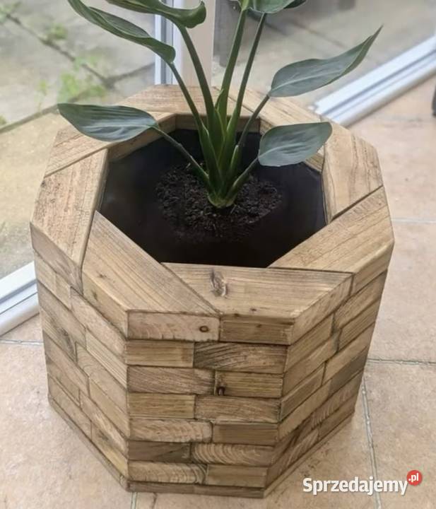 Drewniana donica sześciokątna 65 Kwietniki łódzkie Zgierz sprzedam