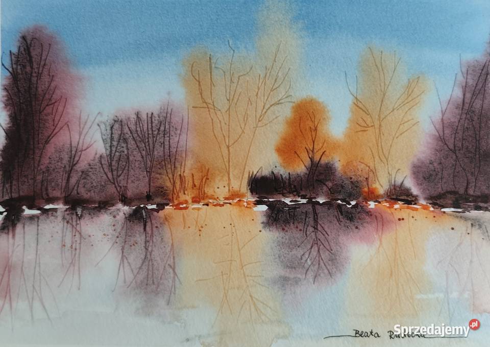 Akwarela Akwarelka Obraz pt Uroczysko Oprawiona Poznań