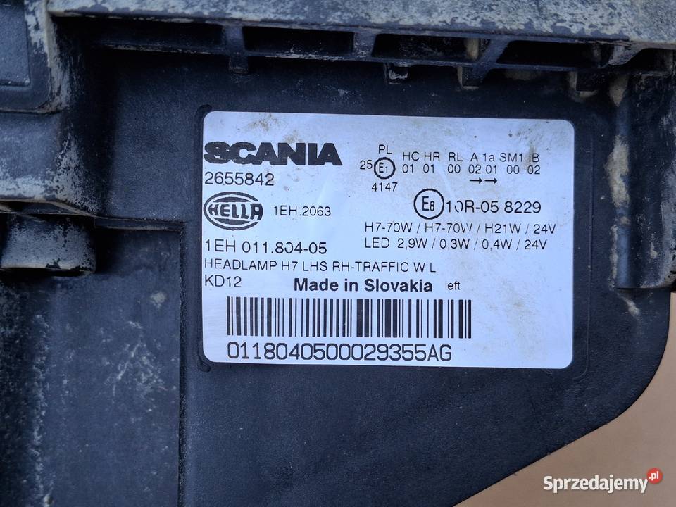 SCANIA R S REFLEKTOR LEWY H7 LAMPA LEWA ORYGINAŁ