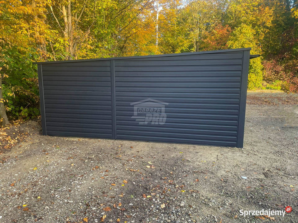 Garaż Blaszany 6x5m 2x brama uchylna antracyt 30m2 Łuków
