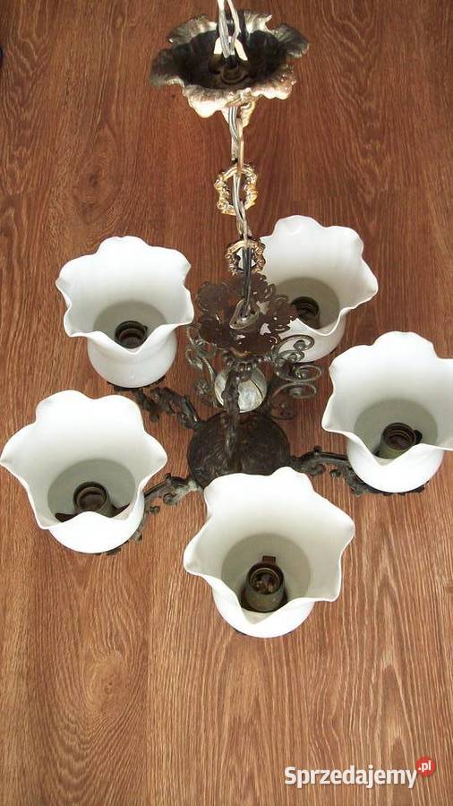 Podsufitowa stylowa lampa pięcioramienna z