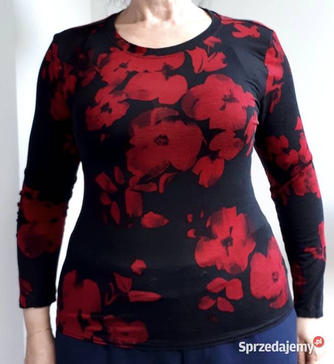 Bluzka XS 34 czarna czerwone kwiaty Reserved mazowieckie Warszawa