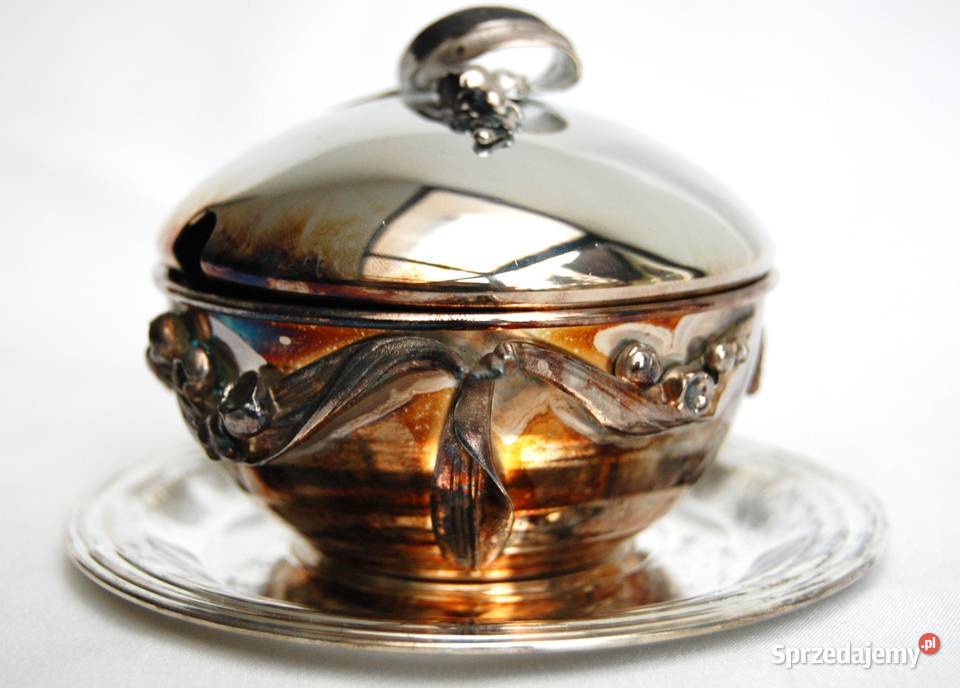Posrebrzana cukiernica platerowana srebrem Cukiernice lubelskie Lublin sprzedam