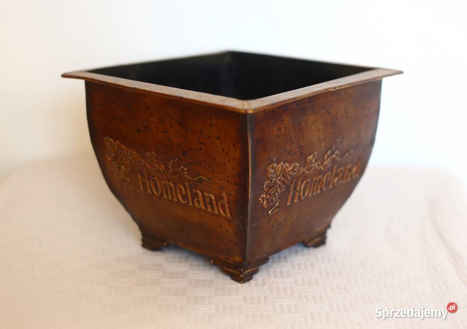 Metalowa ozdobna osłonka doniczka kwadratowa Gdańsk