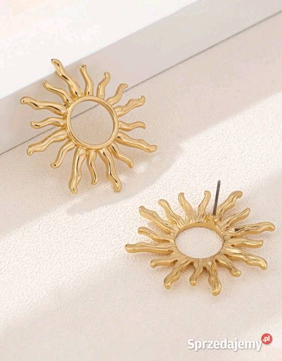 Kolczyki złote w kształcie słonecznika