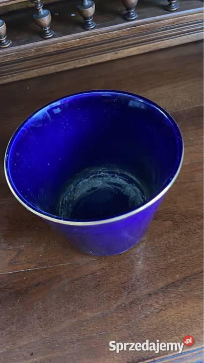 Doniczka osłonka Kobalt Złocona na krawędzi Z Gdańsk