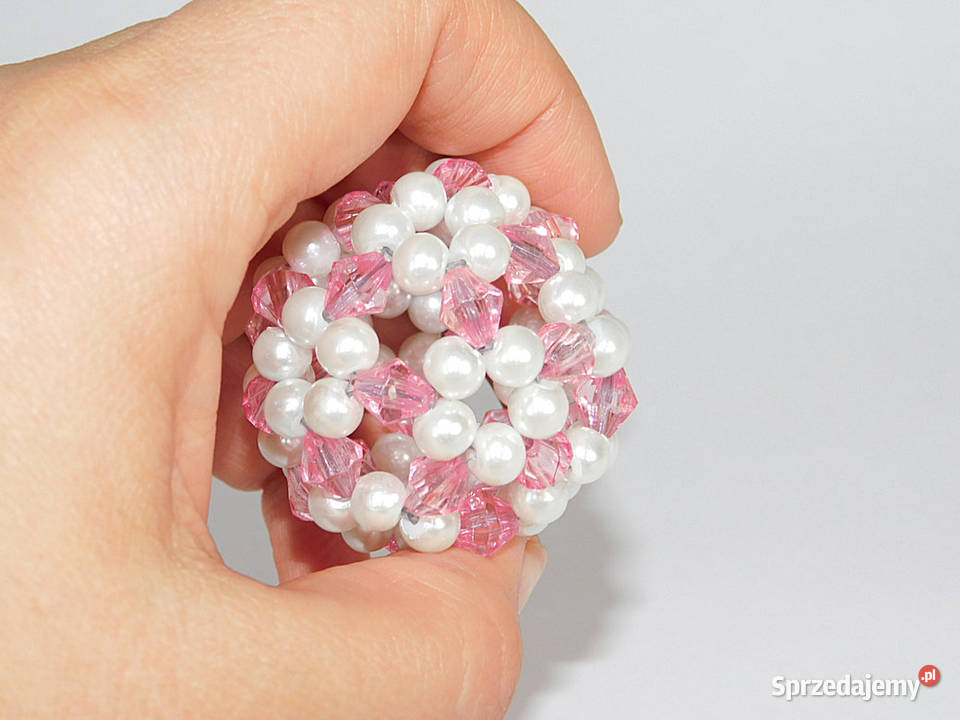 Brelok PIŁKA ręcznie szyty róż jasny Dębogórze