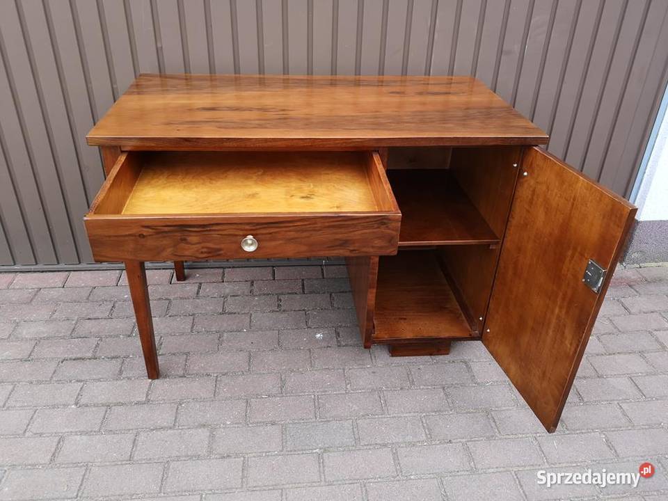 Biurko ARTDECO PRL Orzech Zgrabne Stare Swarzędz