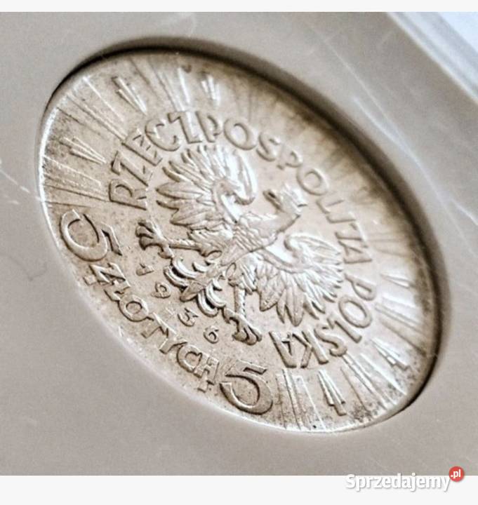 Moneta 5 zl Józef Piłsudski 1936 AU50 Puławy