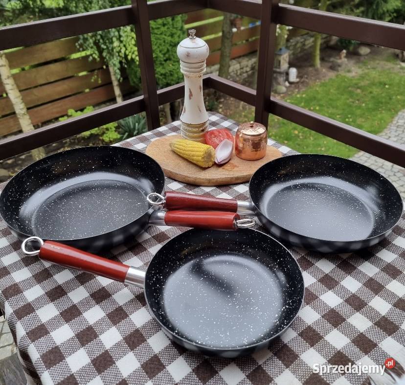 89 Patelnie stalowe 3 sztuki Zabrze sprzedam
