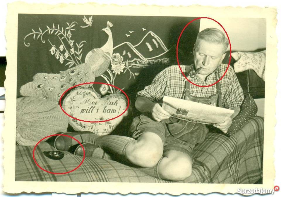 Stara fotografia gazeta fajka Pocztówki i karty telefoniczne wielkopolskie