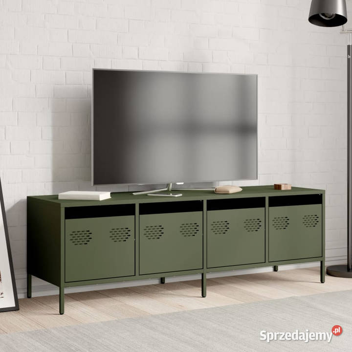 Szafka RTV oliwkowa 135x39x435 stal walcowana na Warszawa