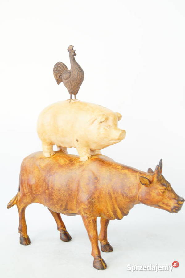 Kogut świnia i krowa figura dekoracyjna Farma Gizałki