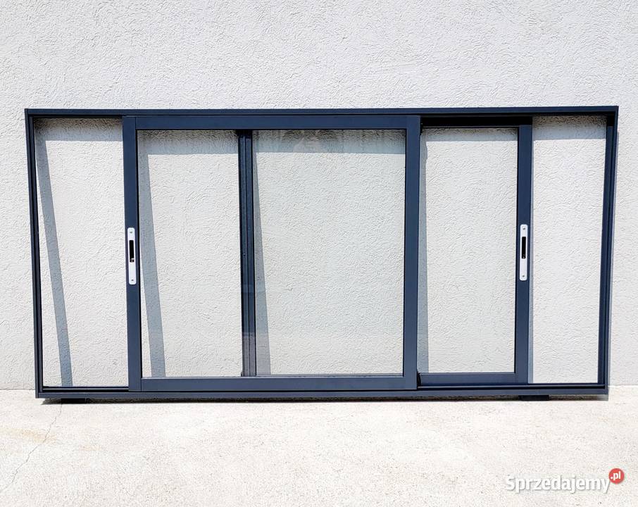 Okno przesuwne gastronomiczne 200 x 100 antracyt Okna ścienne Gdańsk