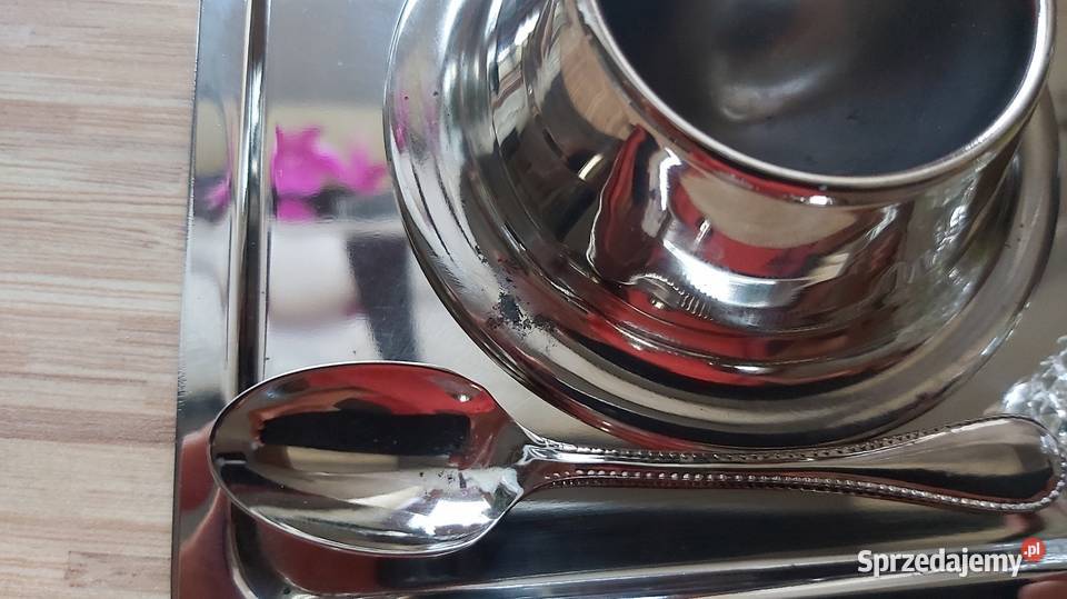 Zestaw Silver plated do jajej Wyry