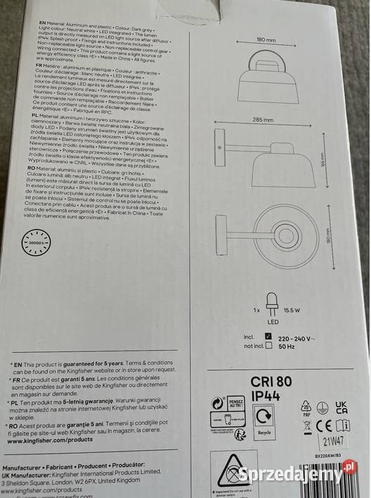 Zintegrowana lampa ścienna LED Bell Pasłęk