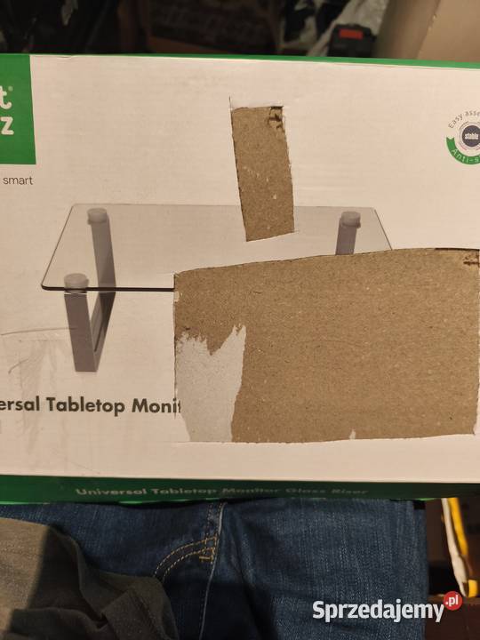 Stojak na monitor z przezroczystego szkła