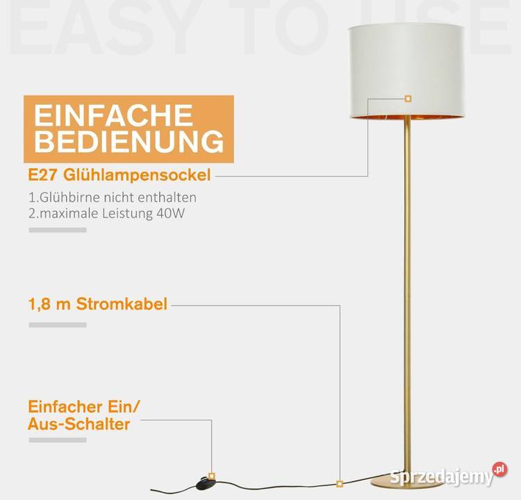 Lampa podłogowa do salonu sypialni gabinetu