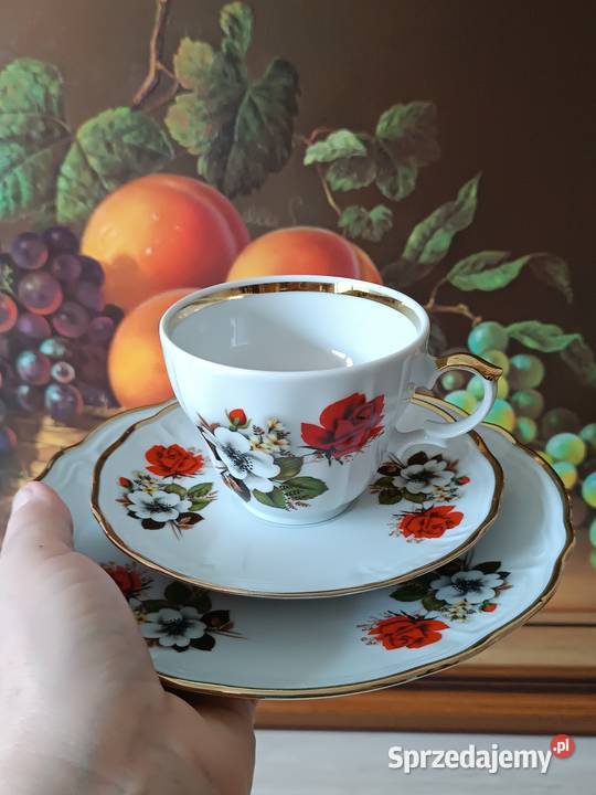 Filiżanki porcelanowe z talerzykami Porcelana i szkło Gorlice