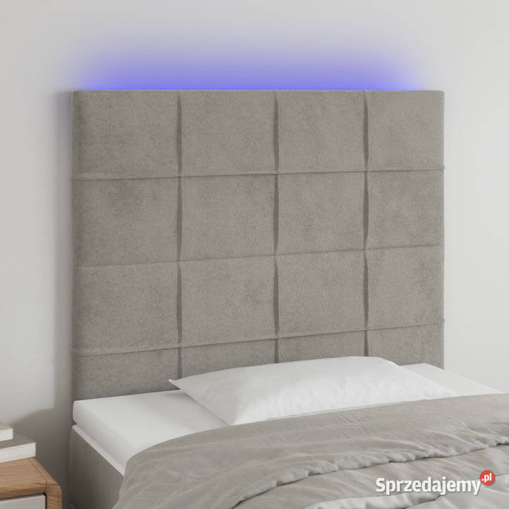 Zagłówek do łóżka z LED jasnoszary 100x5x118128 Warszawa
