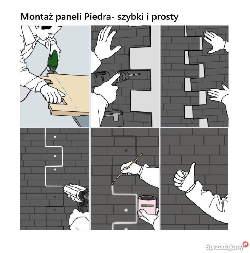 Panele Ścienne 08m x 11m CEGŁA RUSTYKALNA BIAŁA sprzedam