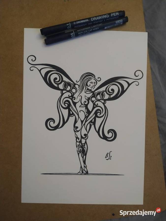 Rysunek motylka cienkopis blok t A4 250 gm2 Warszawa sprzedam