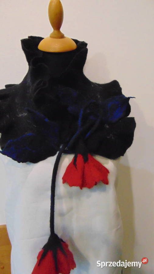 Szalik kryza otulacz na szyję rękodzieło filc lubelskie Lublin